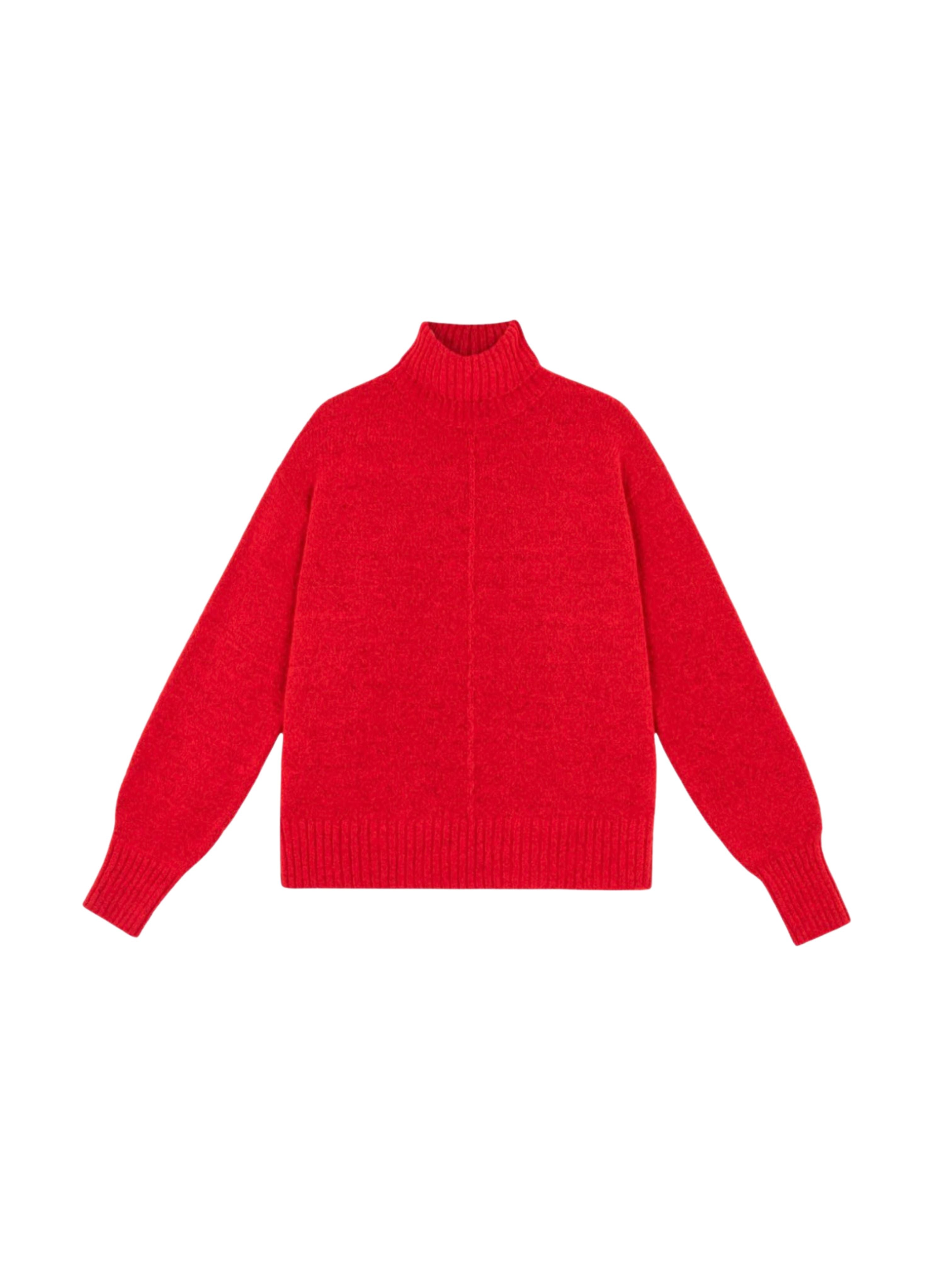 Lipy Red Knitted Turtleneck Jumper