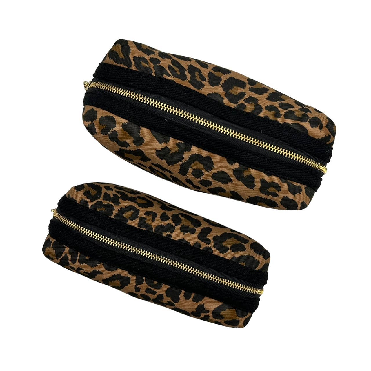 SIXTON | Small Leopard Print Make-Up Bag with Palm Pin