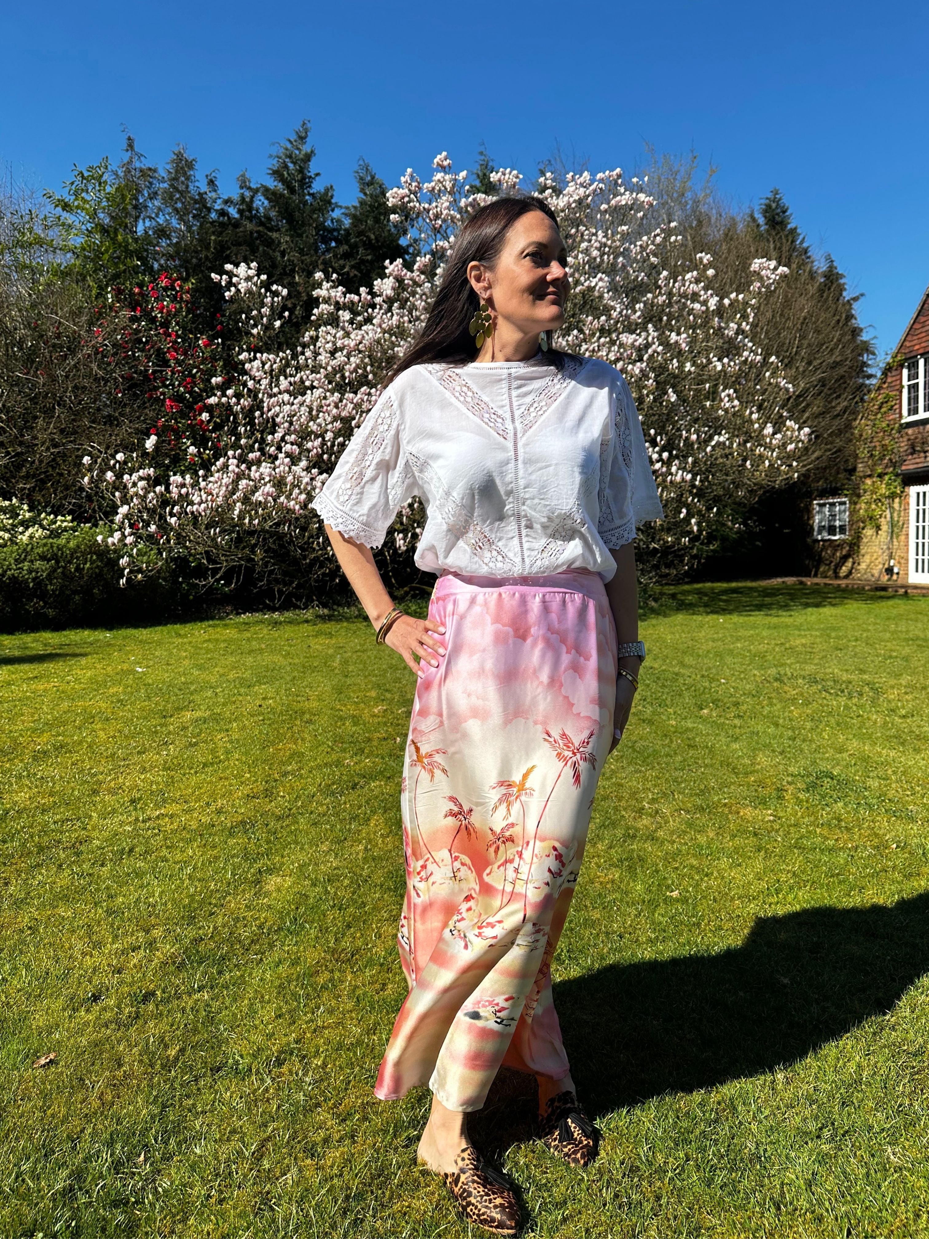 AN'GE | Robilou Pink Tropical Prink Skirt