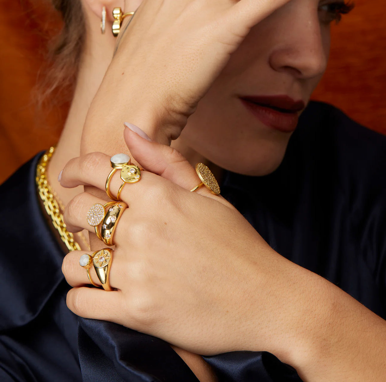 ASHIANA London | Tully Crystal Disc Ring