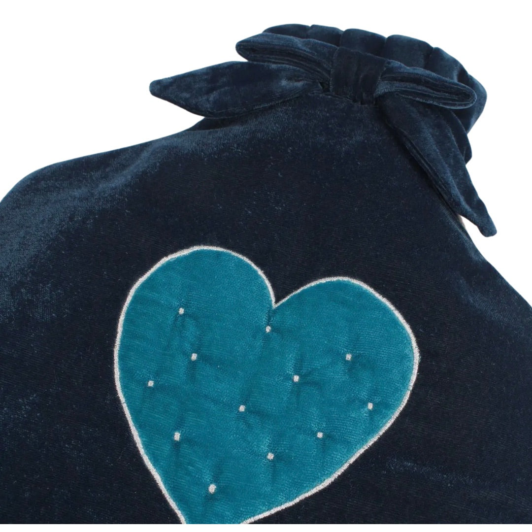 MY DORIS | Blue Velvet Heart Hot Water Bottle