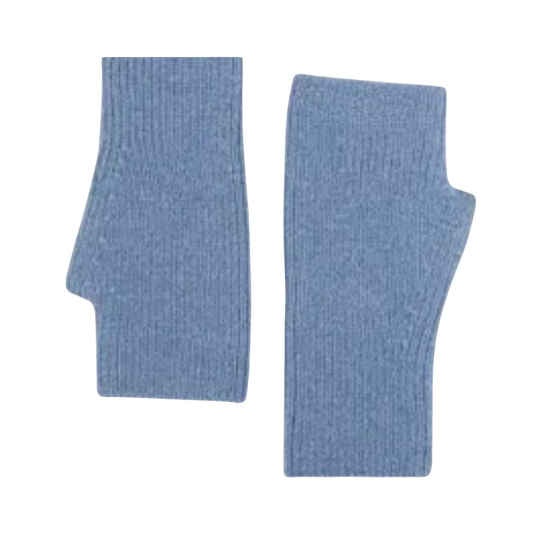 SARTA | Dylan Denim Blue Ribbed Wrist Warmers / Gloves