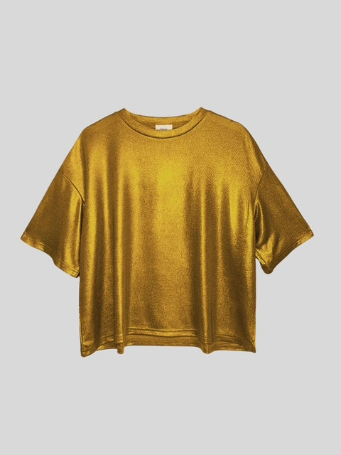 Akomila Metallic Relaxed Fit T Shirt Honey