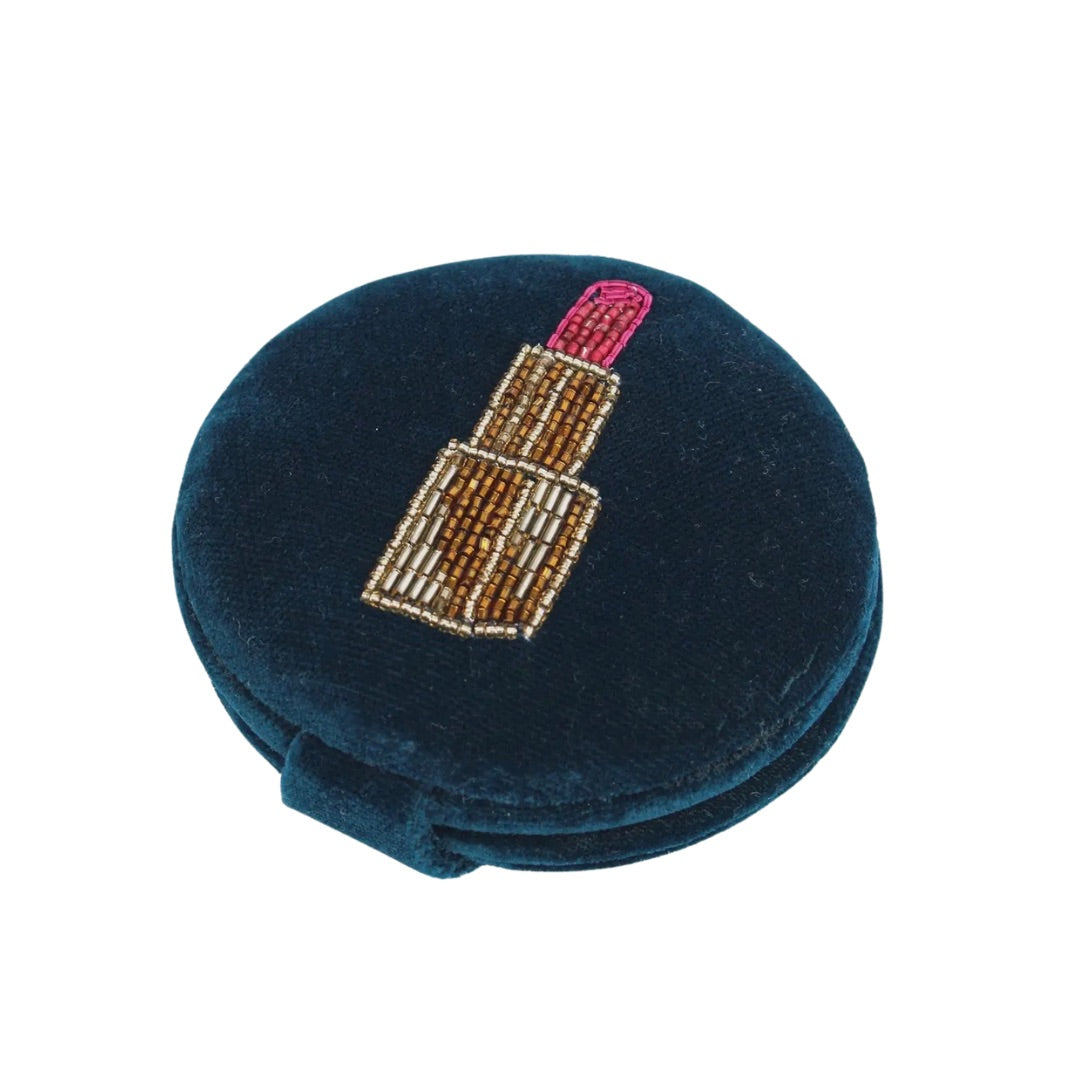 MY DORIS | Teal Lipstick Compact Mirror