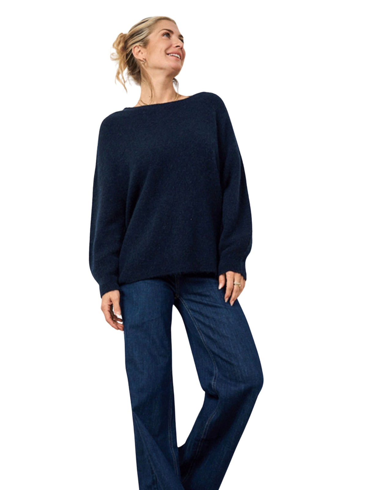 Womens Long Navy Jumper