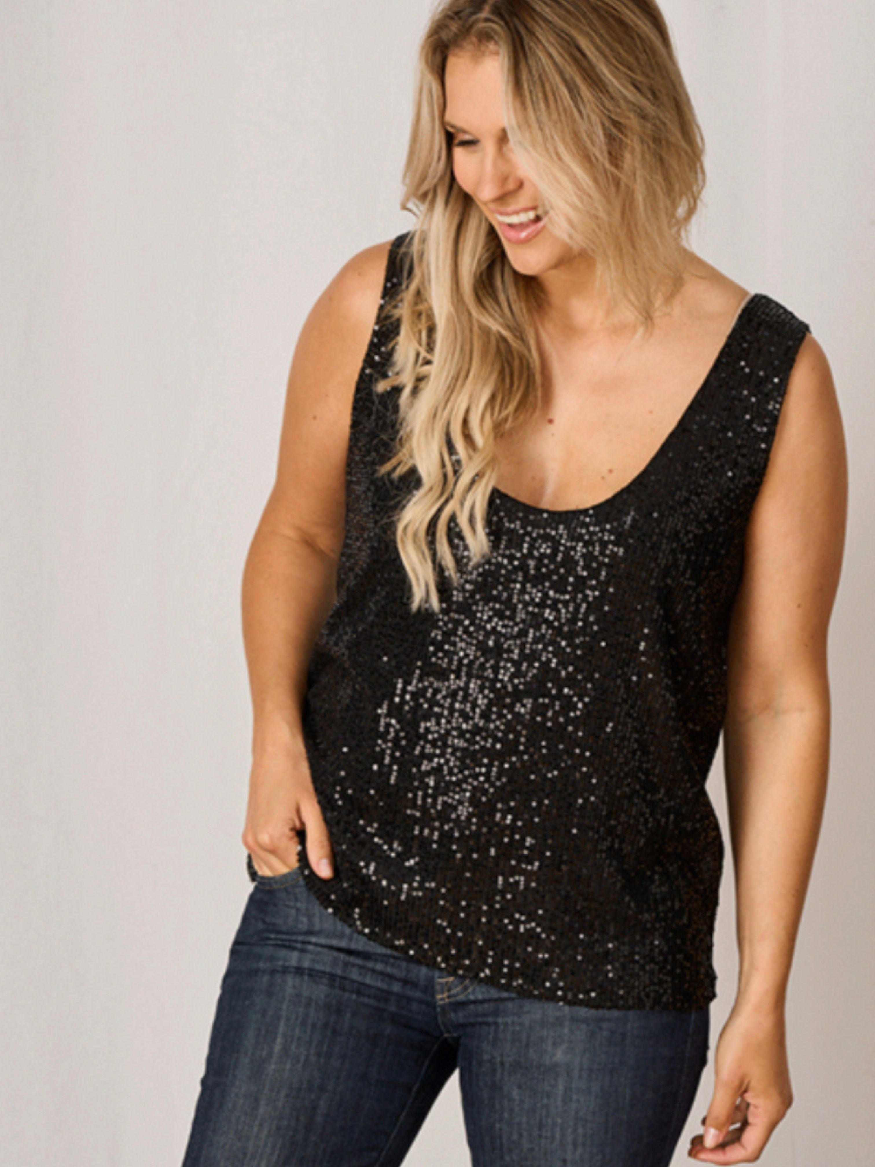 black sequin top toria lee