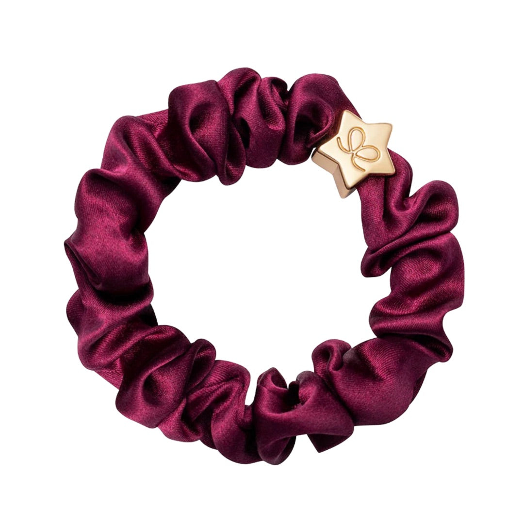 BY ELOISE London | Sangria Silk Scrunchie with Gold Star