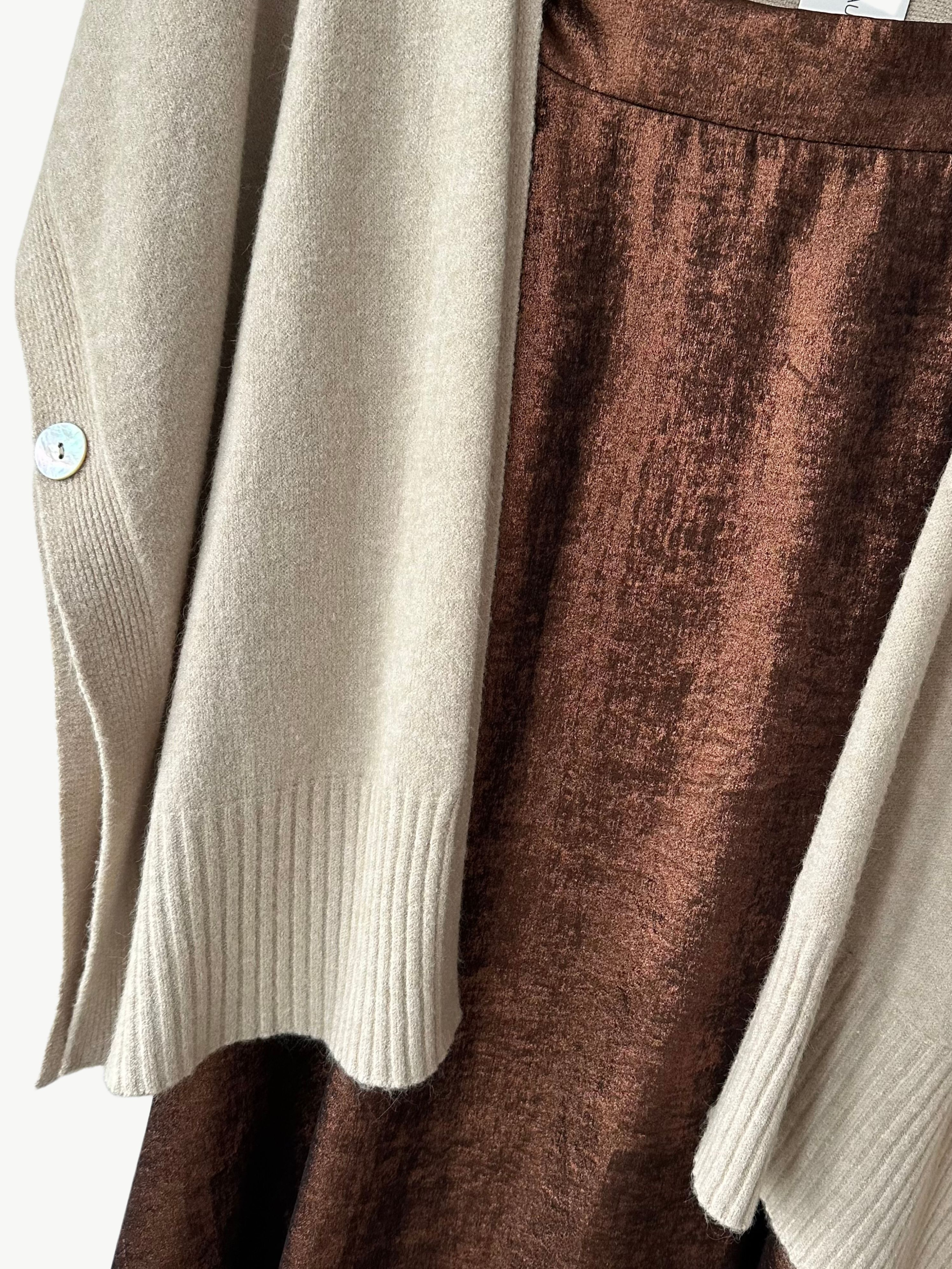 VINTAGE LOVE | Chocolate Metallic Gala Midaxi Skirt