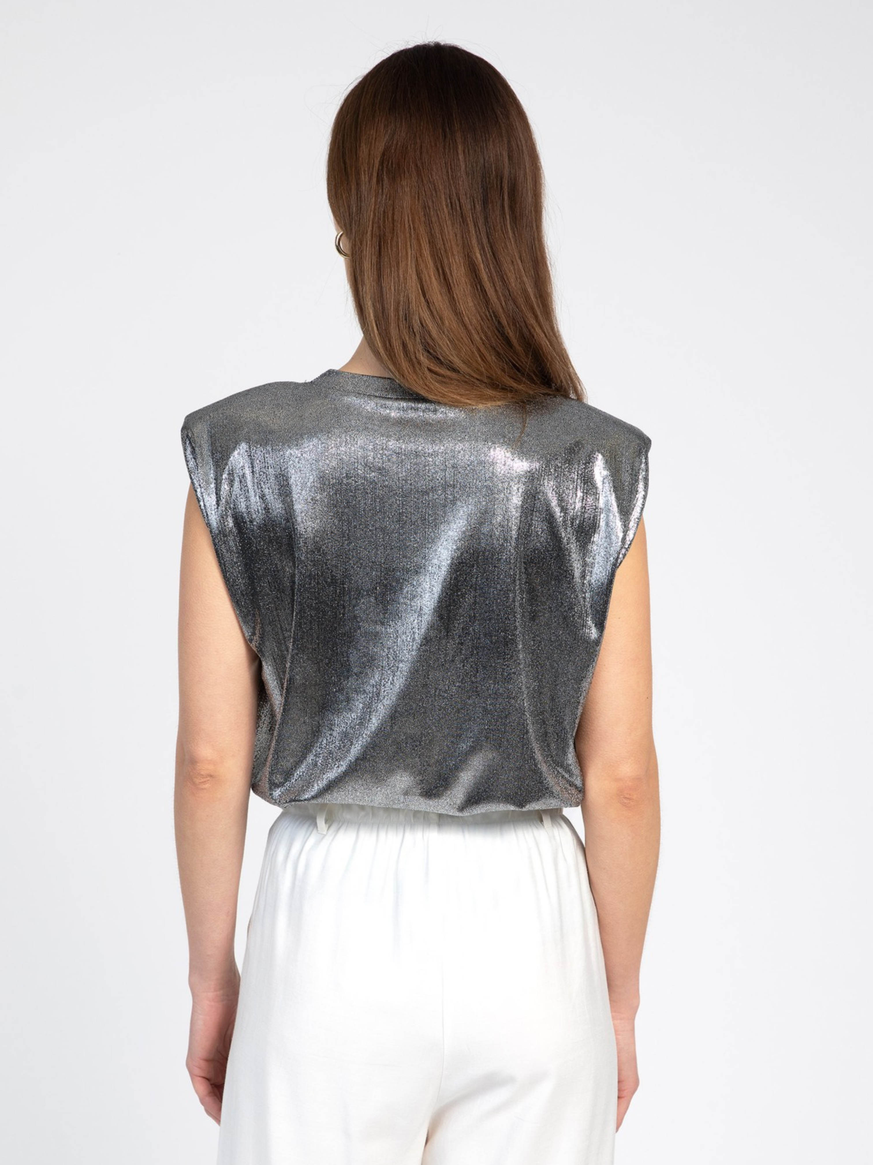 AN'GE | Andina Metallic Sleeveless Top