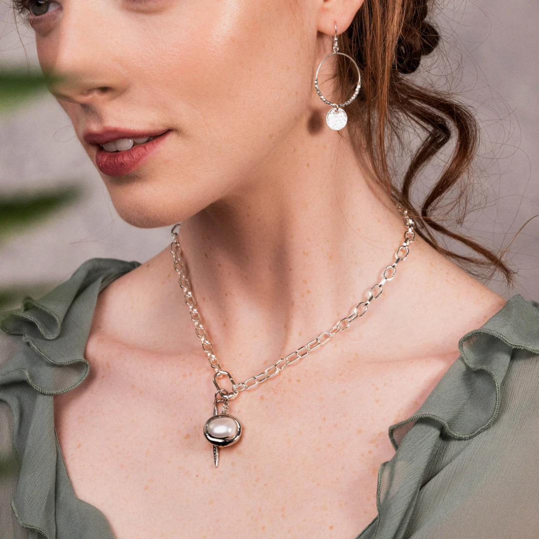 ASHIANA London | Lea Pearl Silver Charm