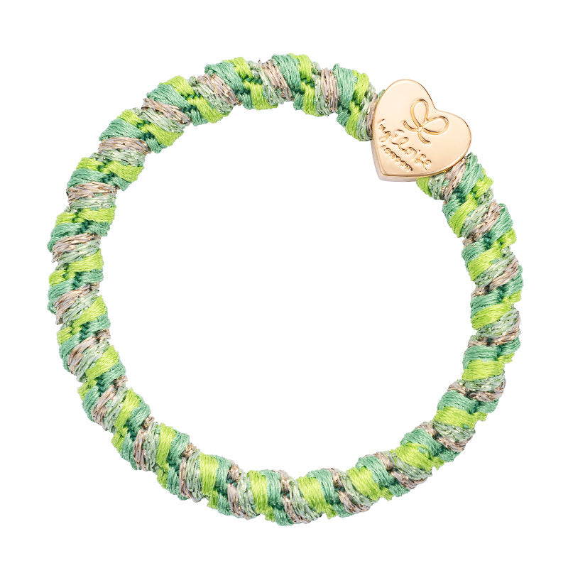 Kiwi Crush Woven Hair Band with Gold Heart
