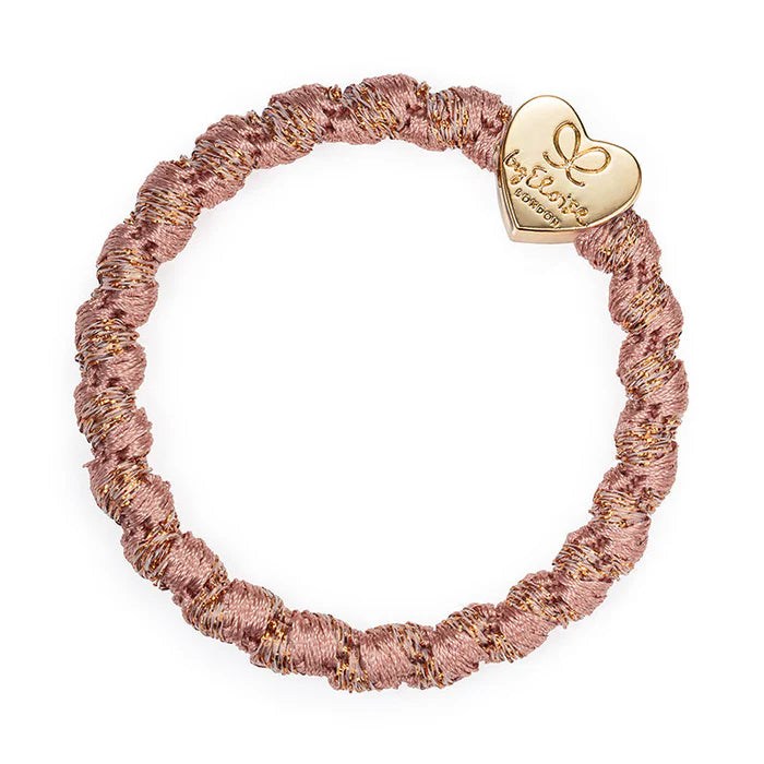 Rose Woven Hair Band with Gold Heart
