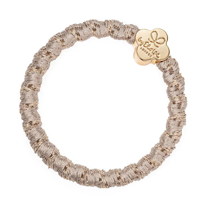 Blonde Woven Hair Band with Gold Quatrefoil