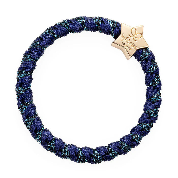 Navy Woven Hair Band with Gold Star