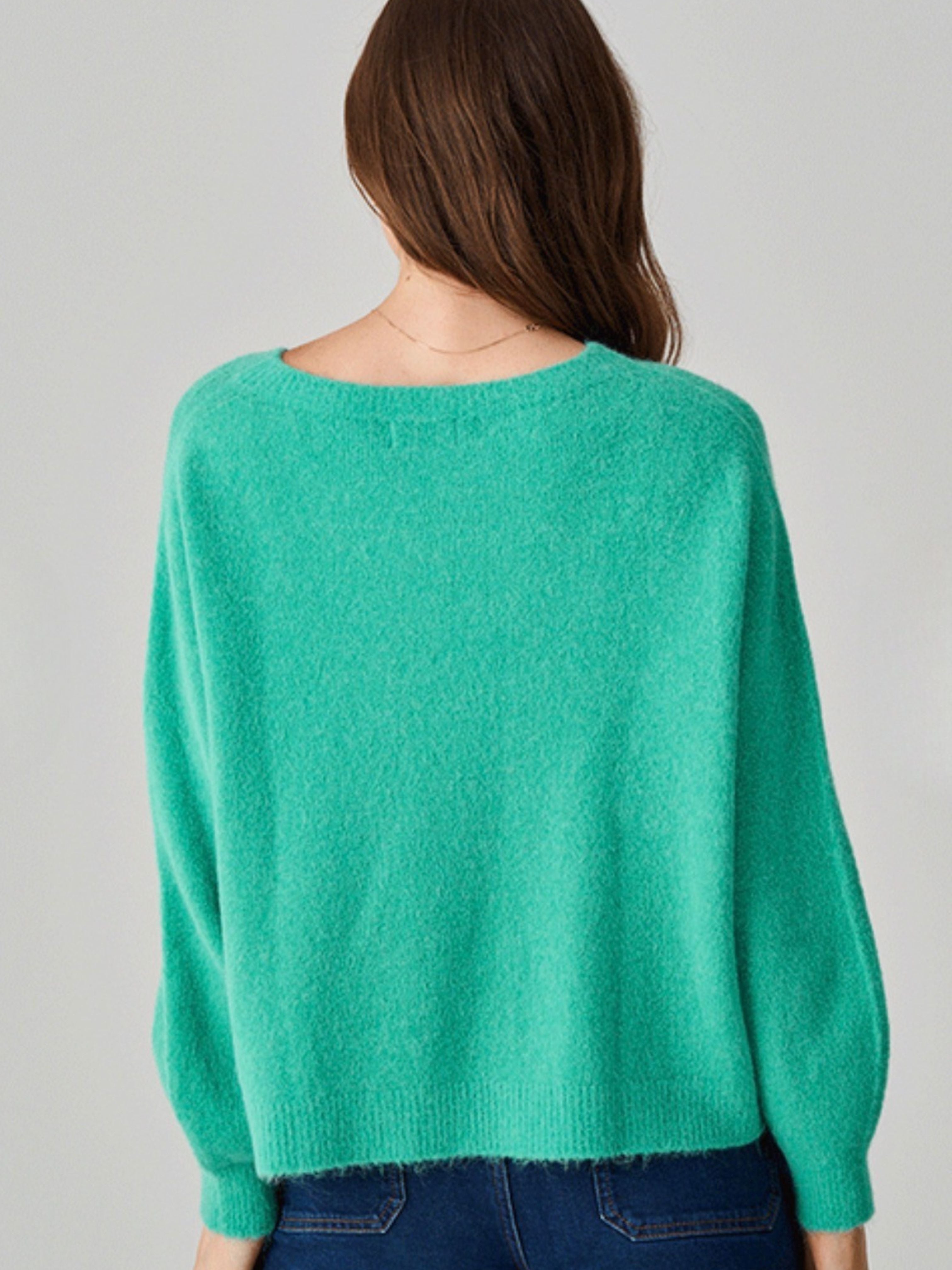 Crop Green Alpaca Jumper