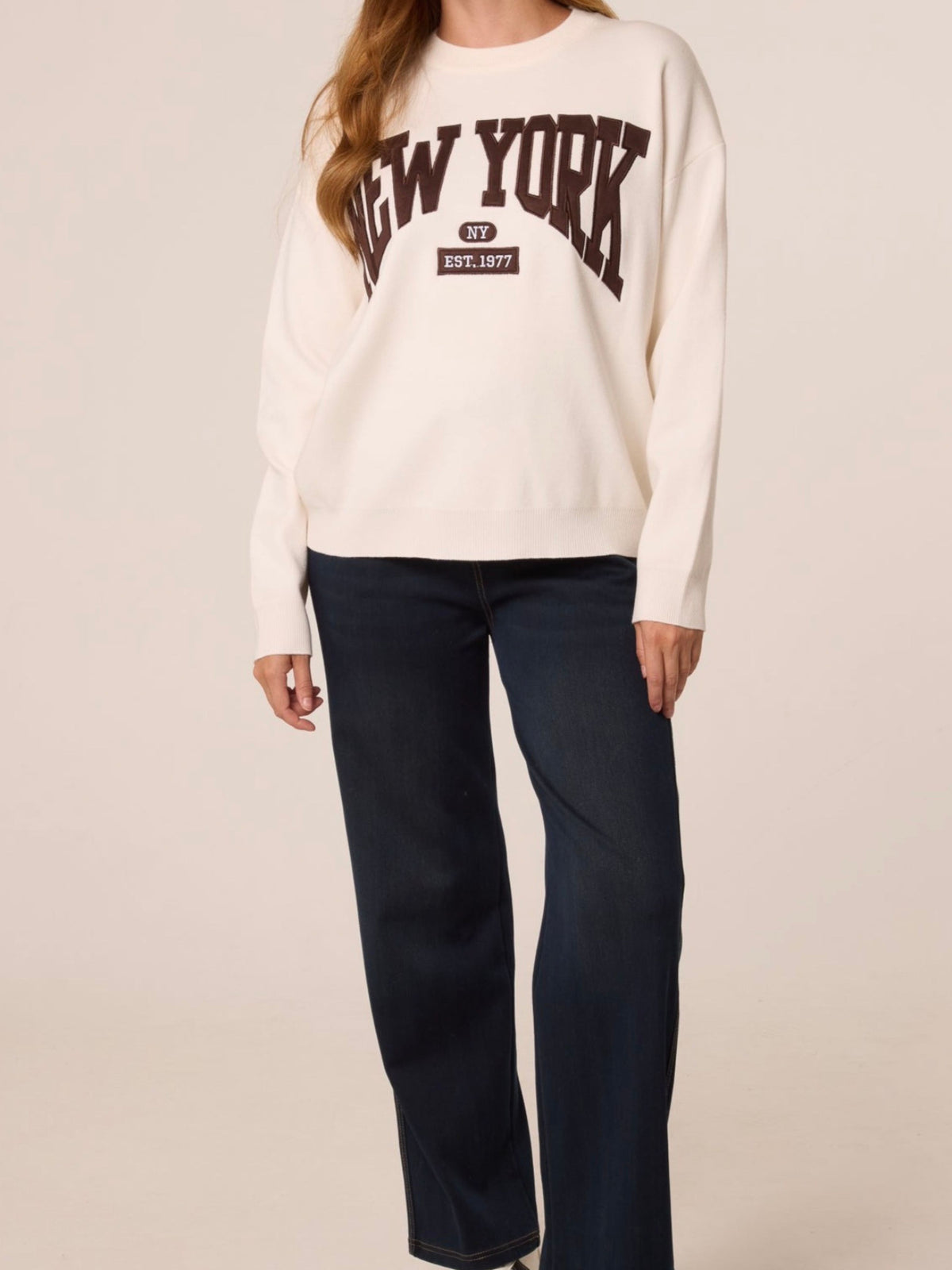 Ivory New York Slogan Sweatshirt