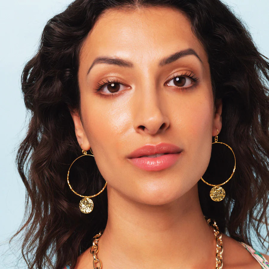 Large Gold Dominique Hoop Earrings Ashiana London