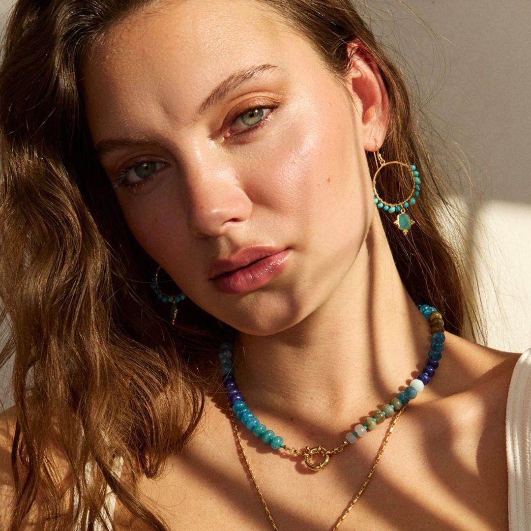 ASHIANA London | Kauai Chunky Beaded Necklace Blue