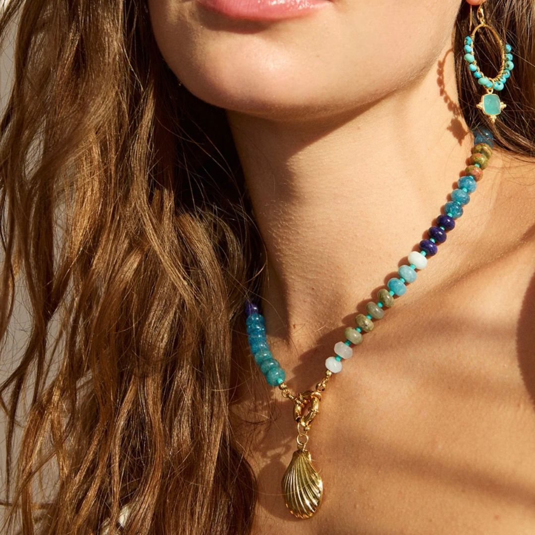 ASHIANA London | Kauai Chunky Beaded Necklace Blue
