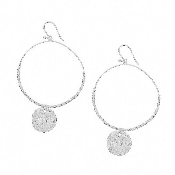 Large Silver Dominique Hoop Earrings Ashiana