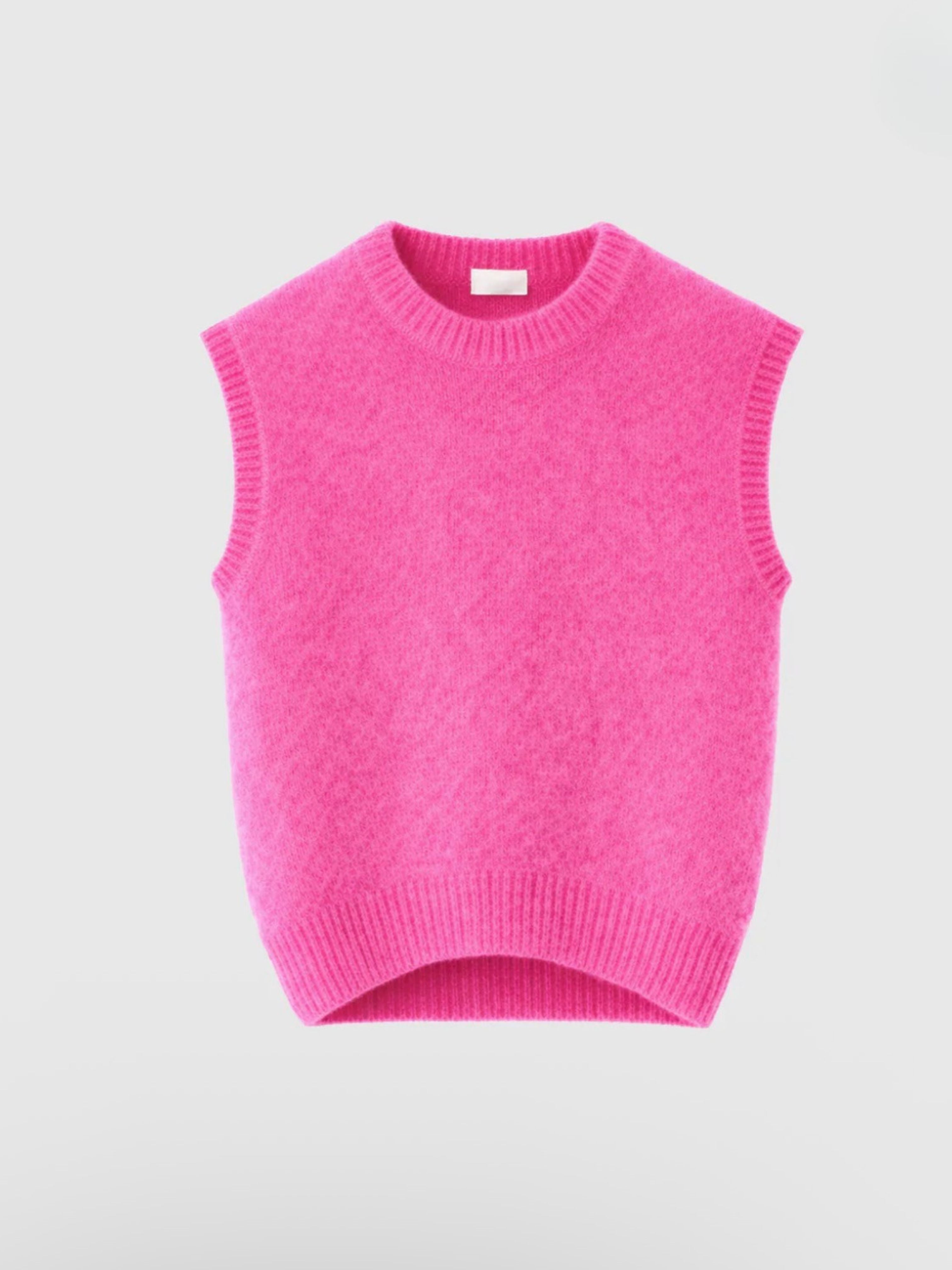 Pink knitted vest