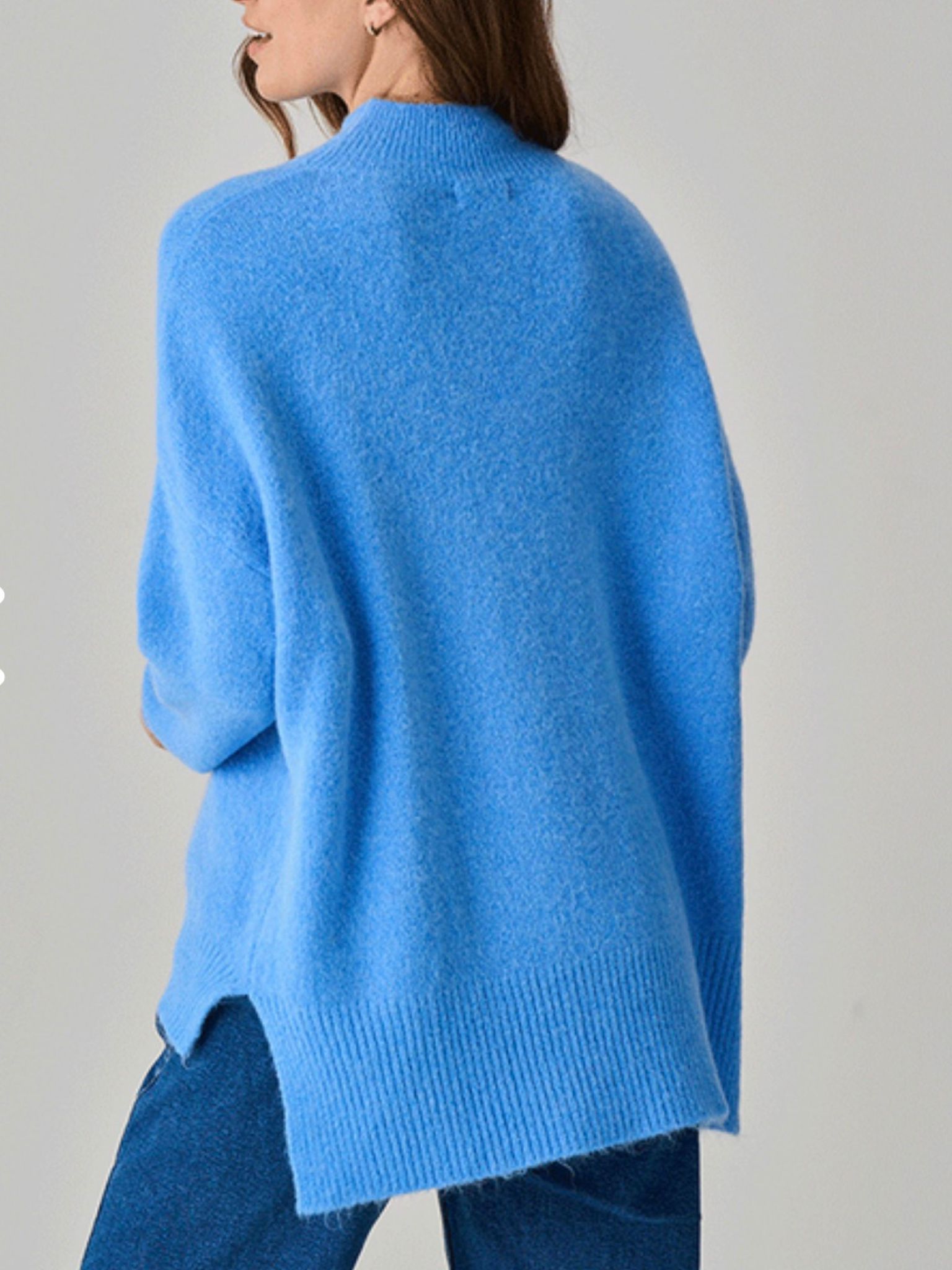 LUELLA Lulu Alpaca Knit Funnel Neck Jumper Sky Blue
