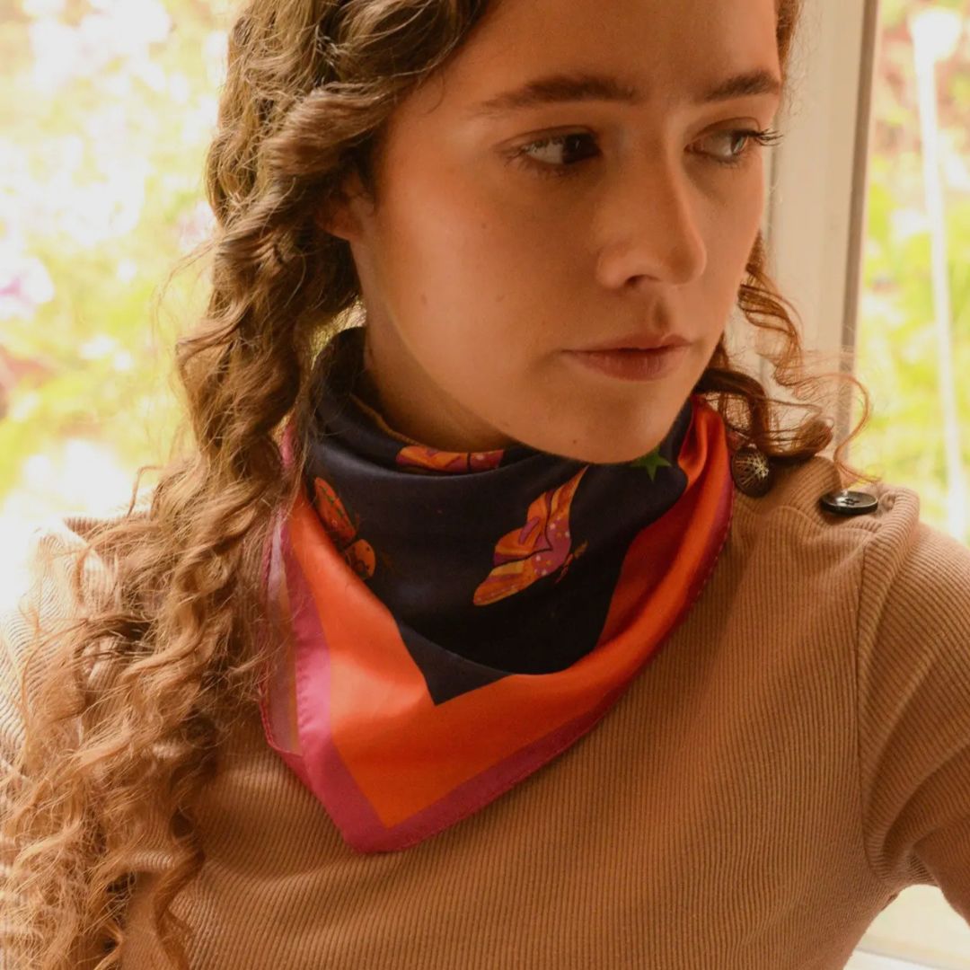 Moth and Beetle Silk Head Scarf