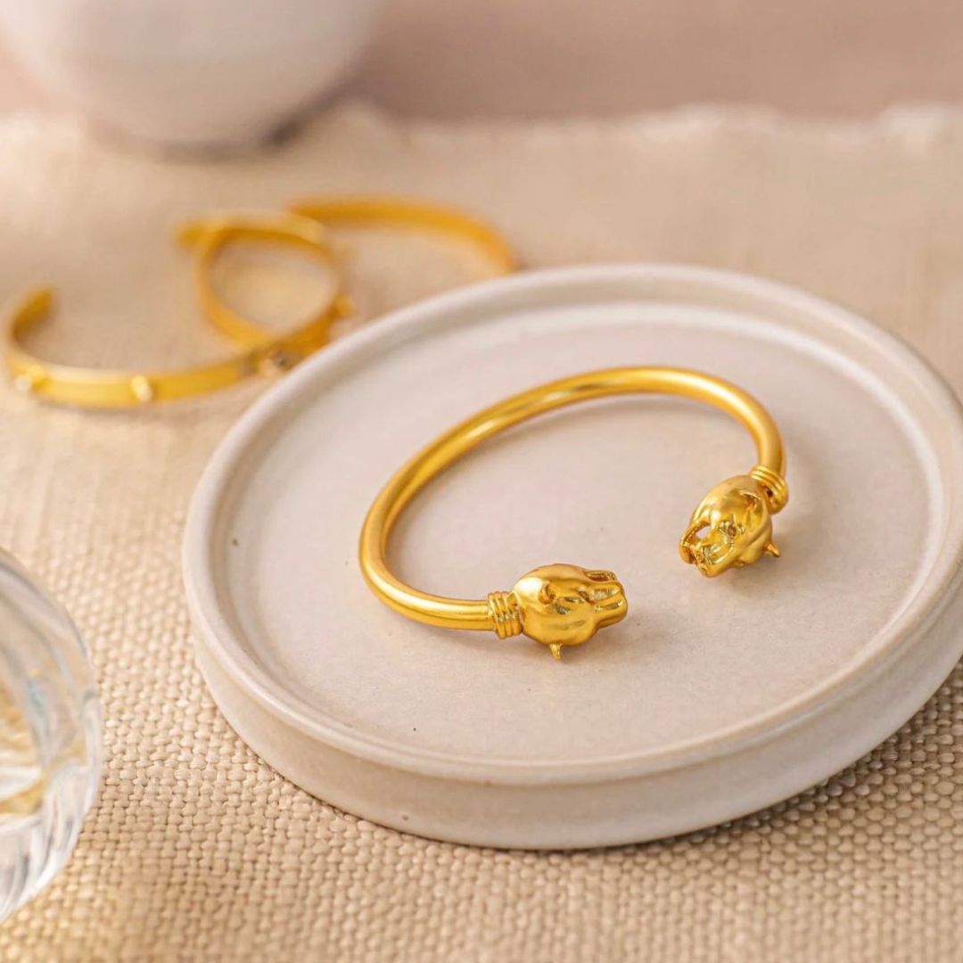 Panther Gold Bangle Adjustable