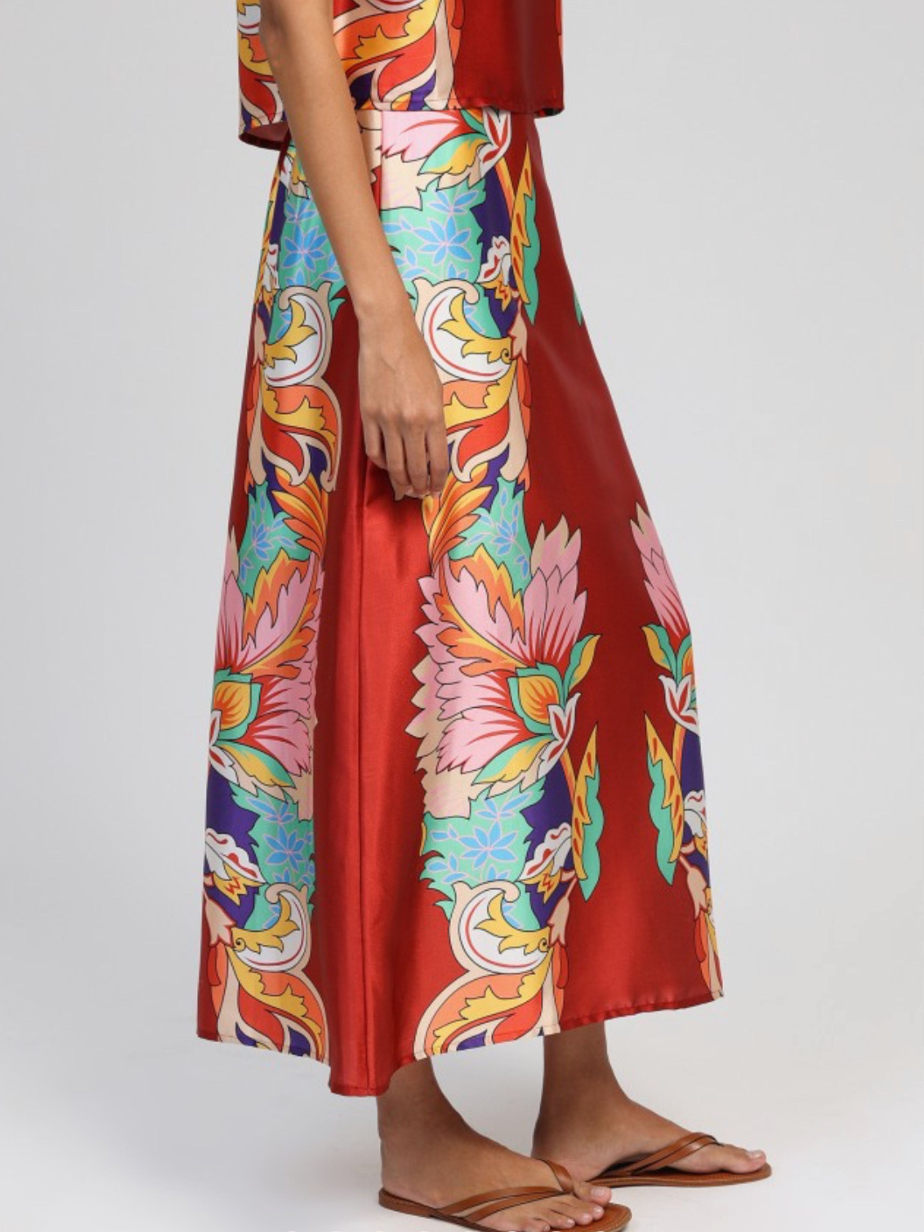 Robilou Patterned Skirt Red An'ge