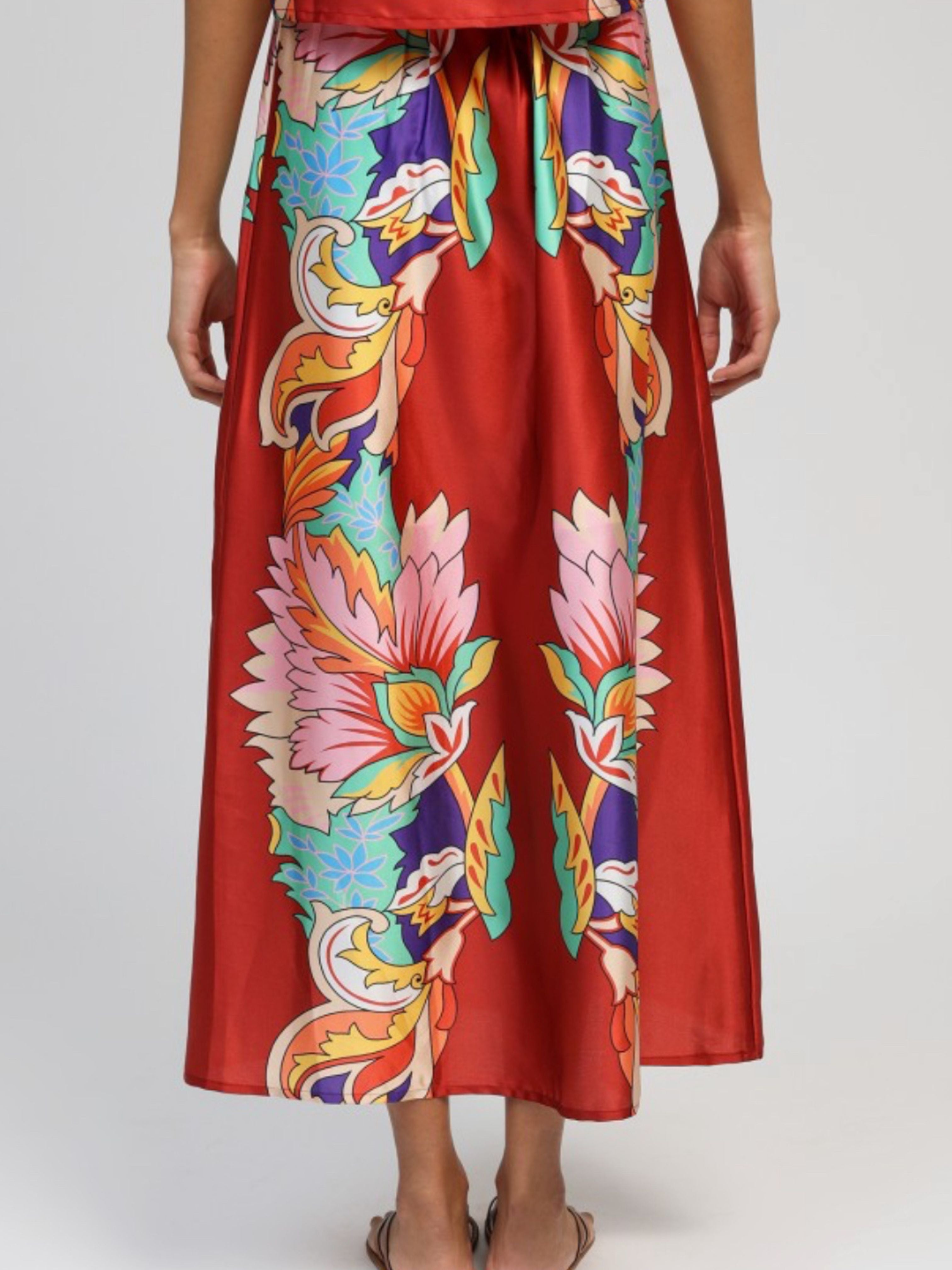 Robilou Floral Patterned Skirt Red An'ge