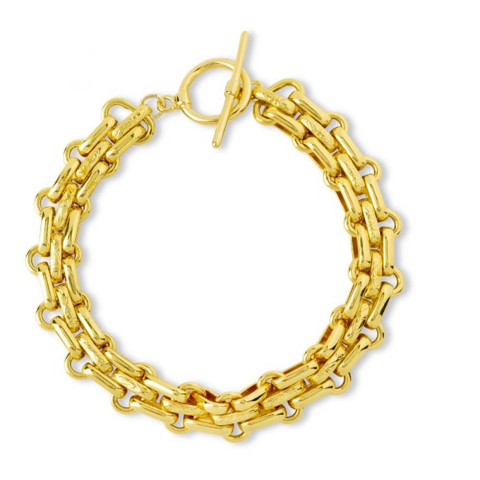 ASHIANA London | Saffron Vintage Gold T Bar Chain Bracelet