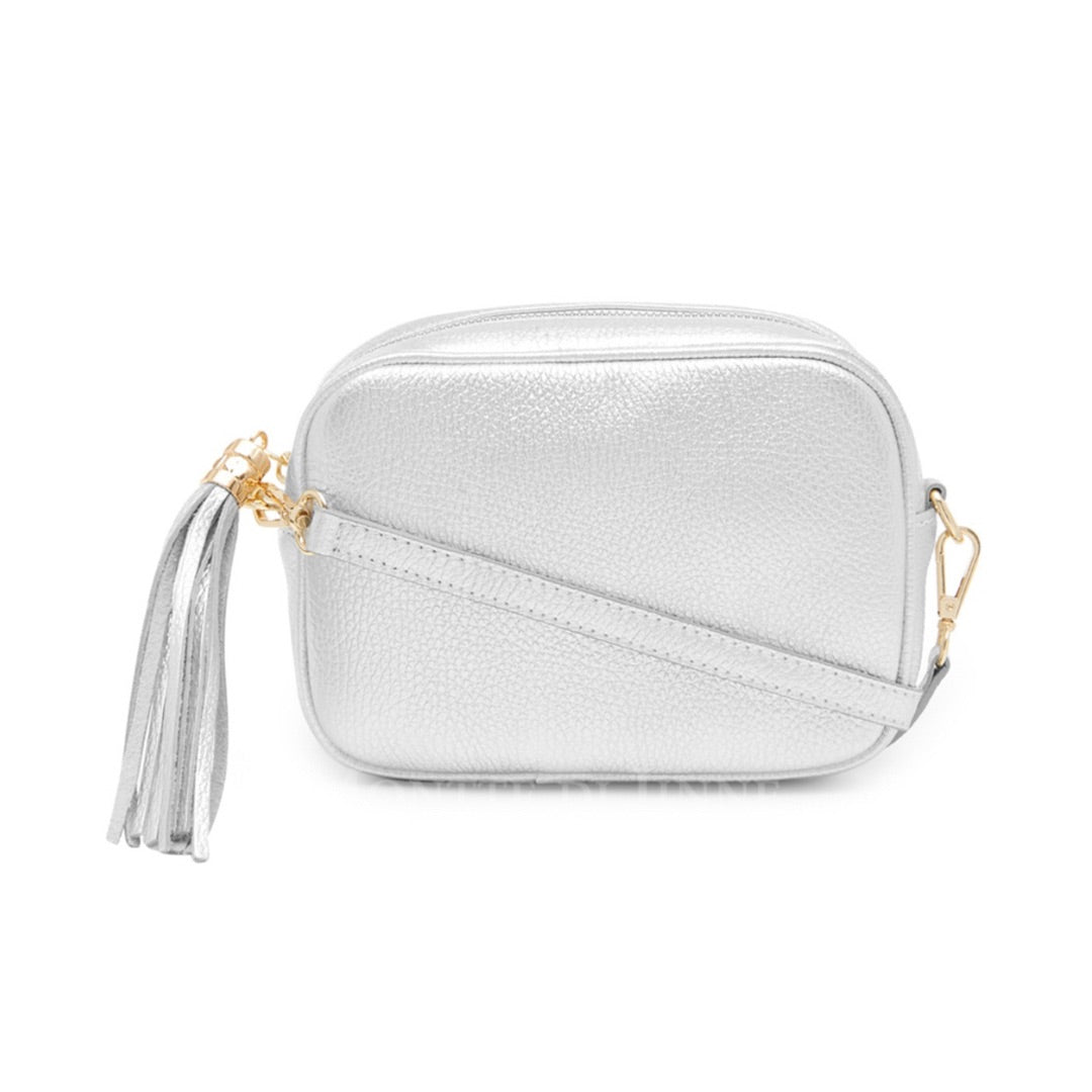 Silver Crossbody Camera Bag
