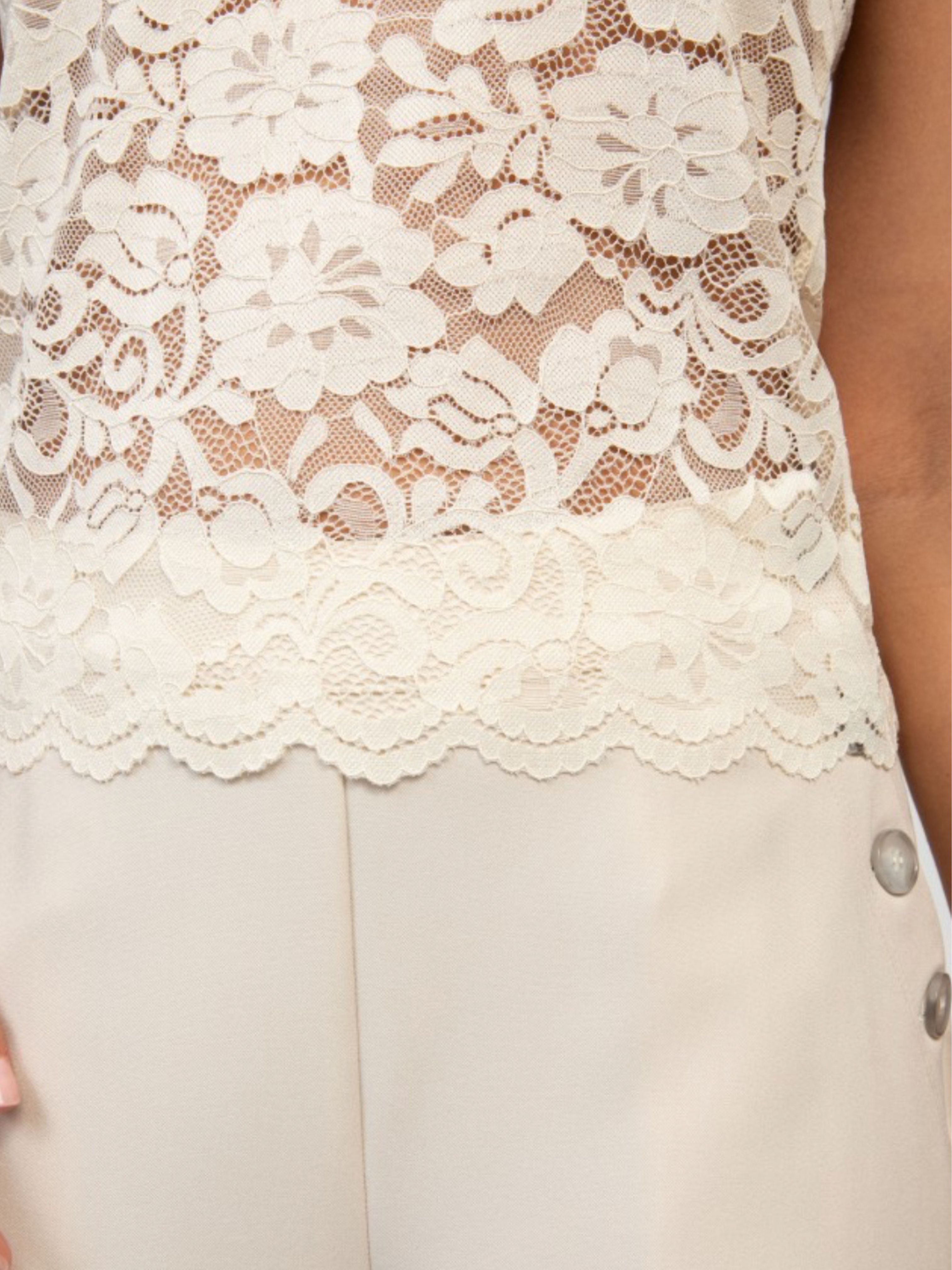 AN'GE | Amaleo Cream Lace Tank Top