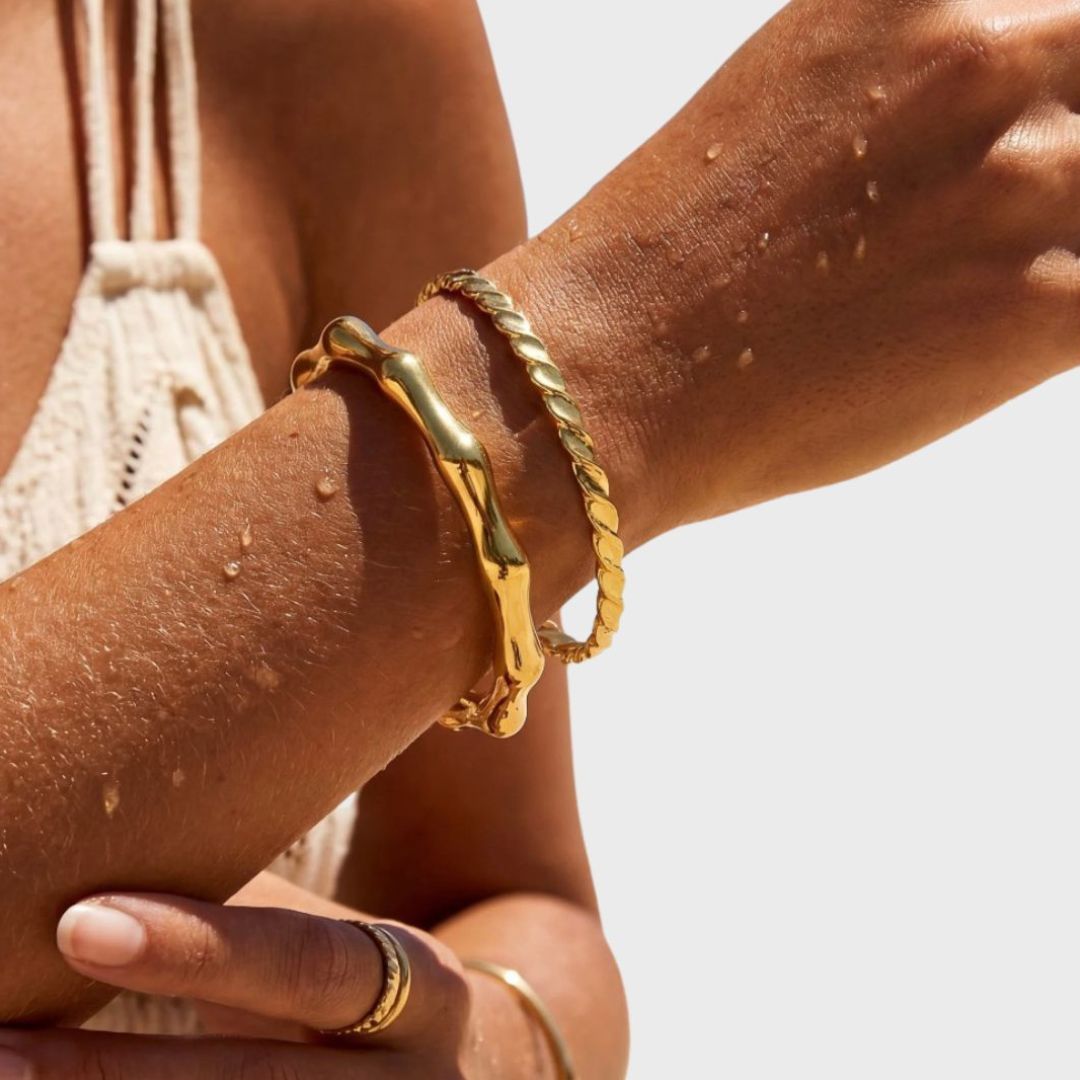 ASHIANA LONDON | Take Bamboo Chunky Gold Bangle