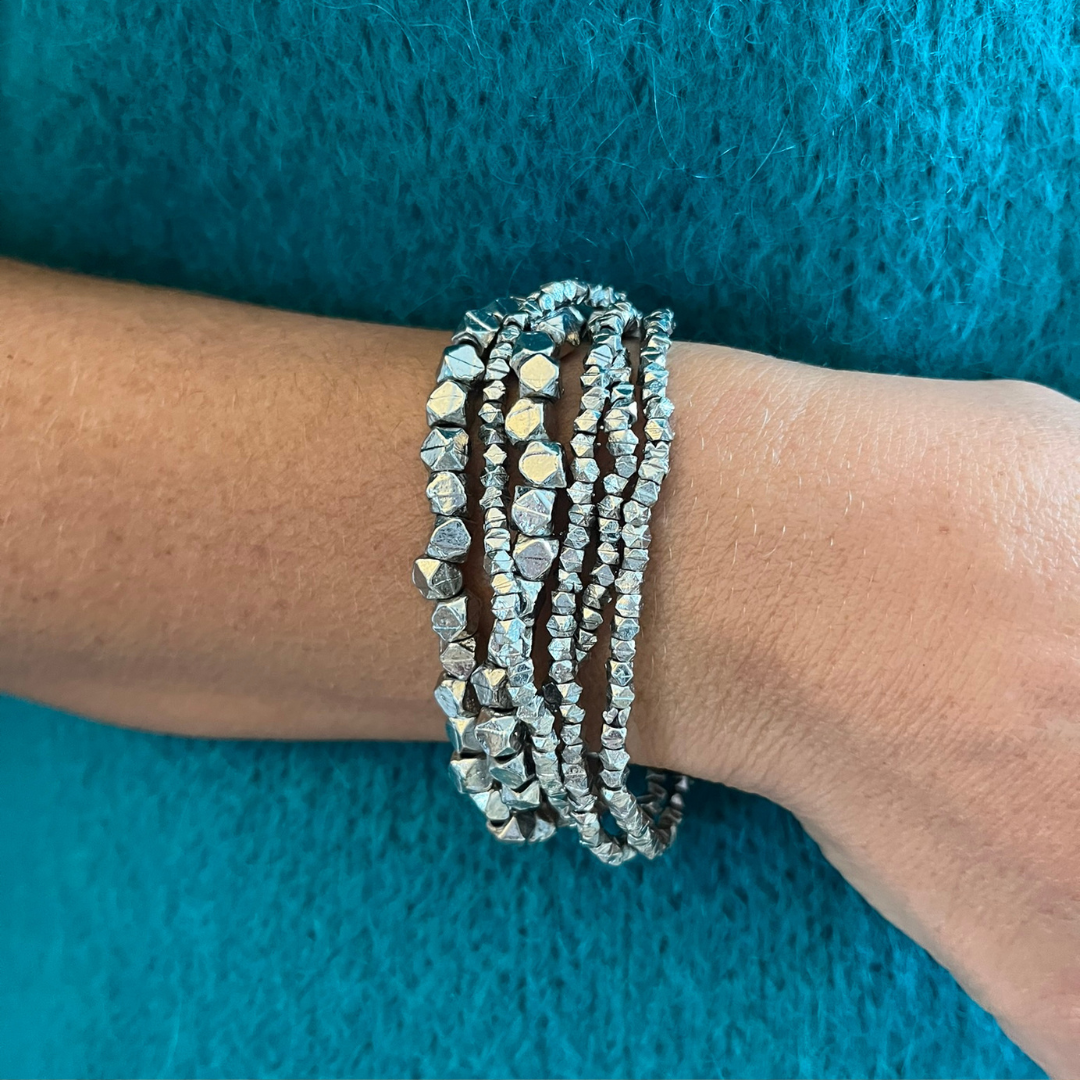 MY DORIS | Silver Multi Strand Chunky Bracelet