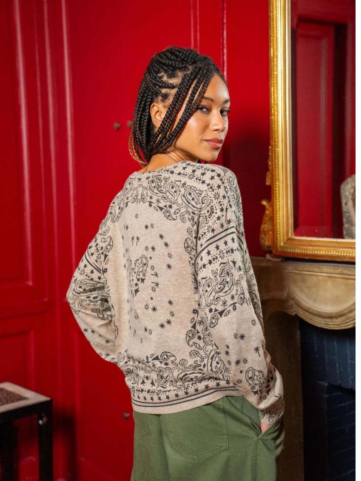 GOLD & SILVER | Kera Camel Bandana Jumper