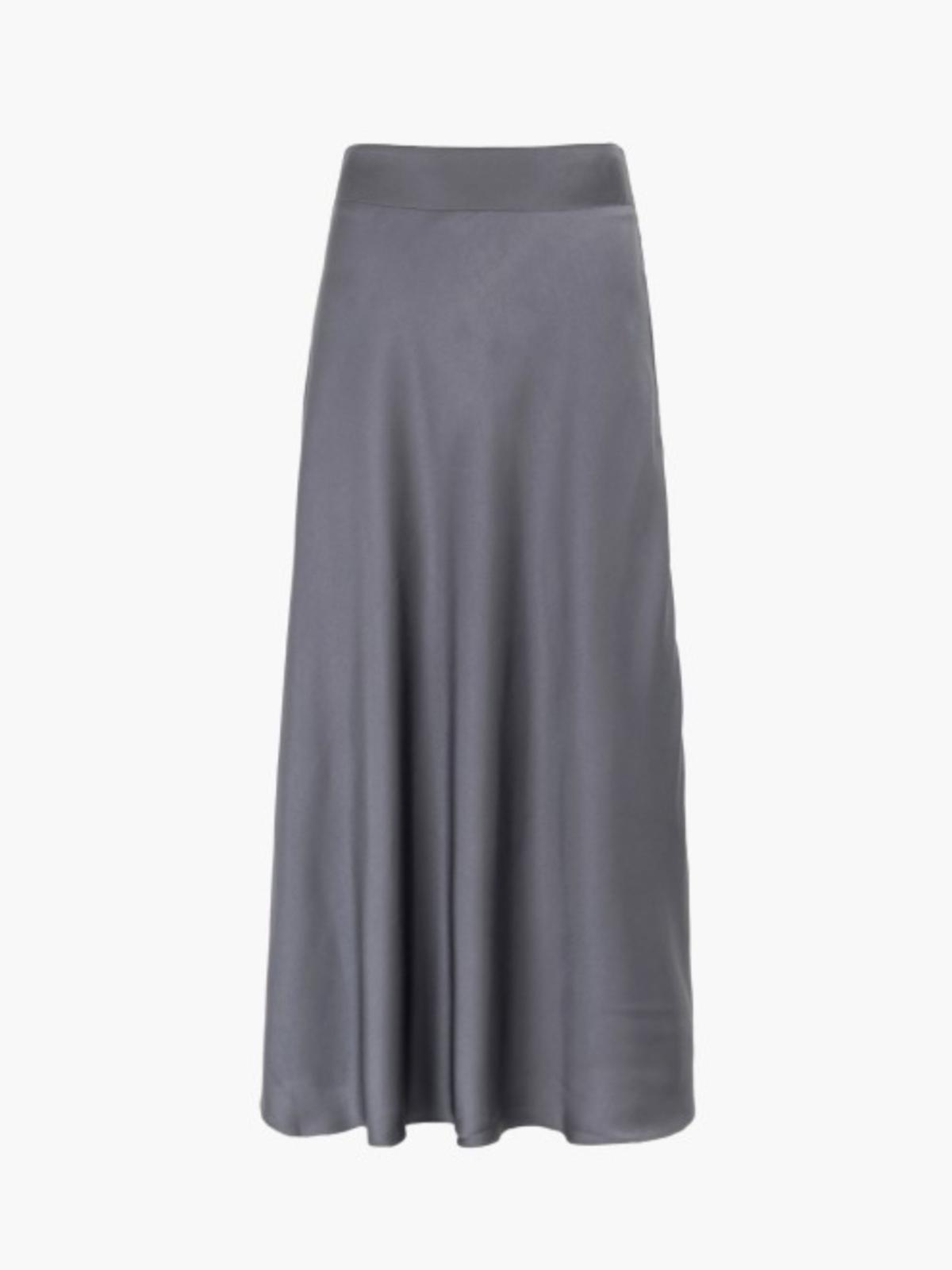 AN'GE | Janiame Grey Satin Feel Midi Skirt