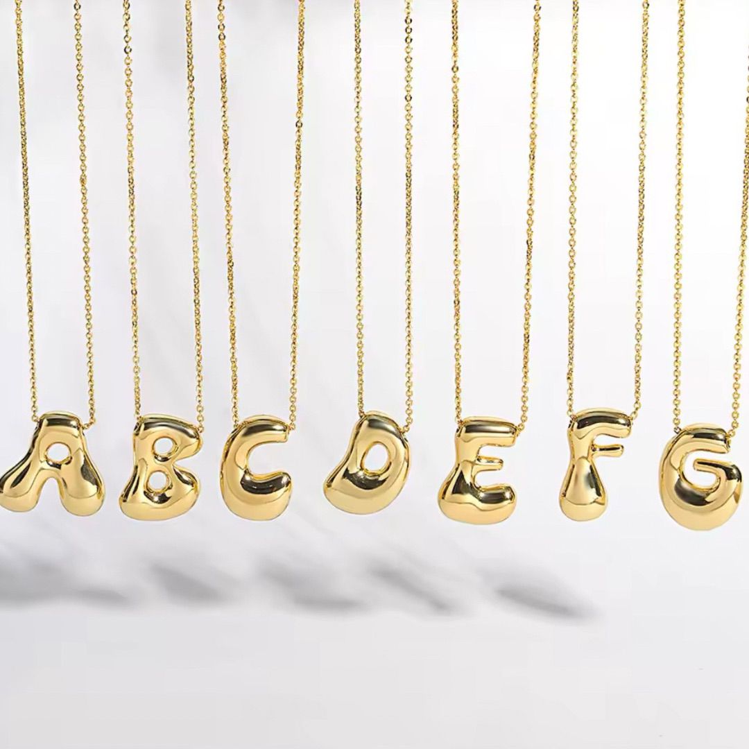 TORIA LEE | Gold Bubble Initial Necklace