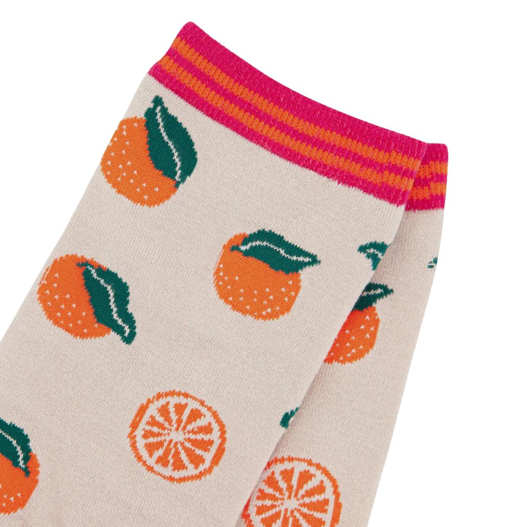 Women's Orange Fruit Bamboo Socks Sock Talk