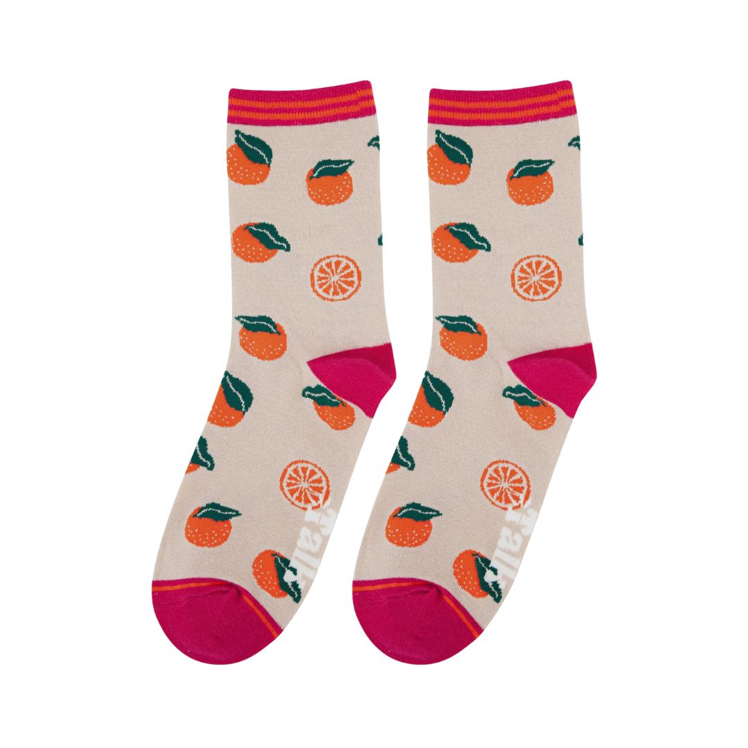 Sock Talk Women's Orange Fruit Bamboo Socks