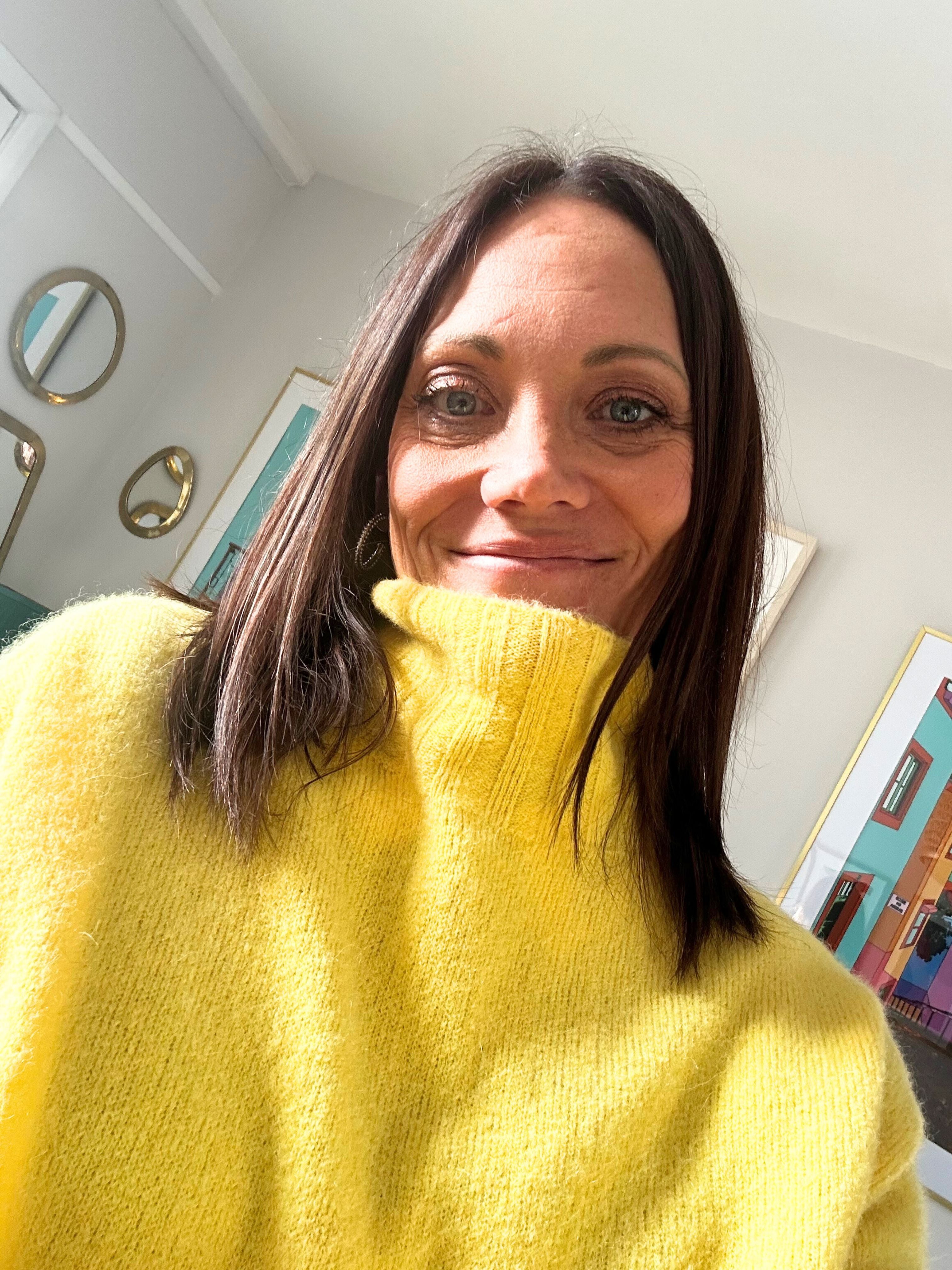 Yellow Alpaca Roll Neck Jumper Toria Lee