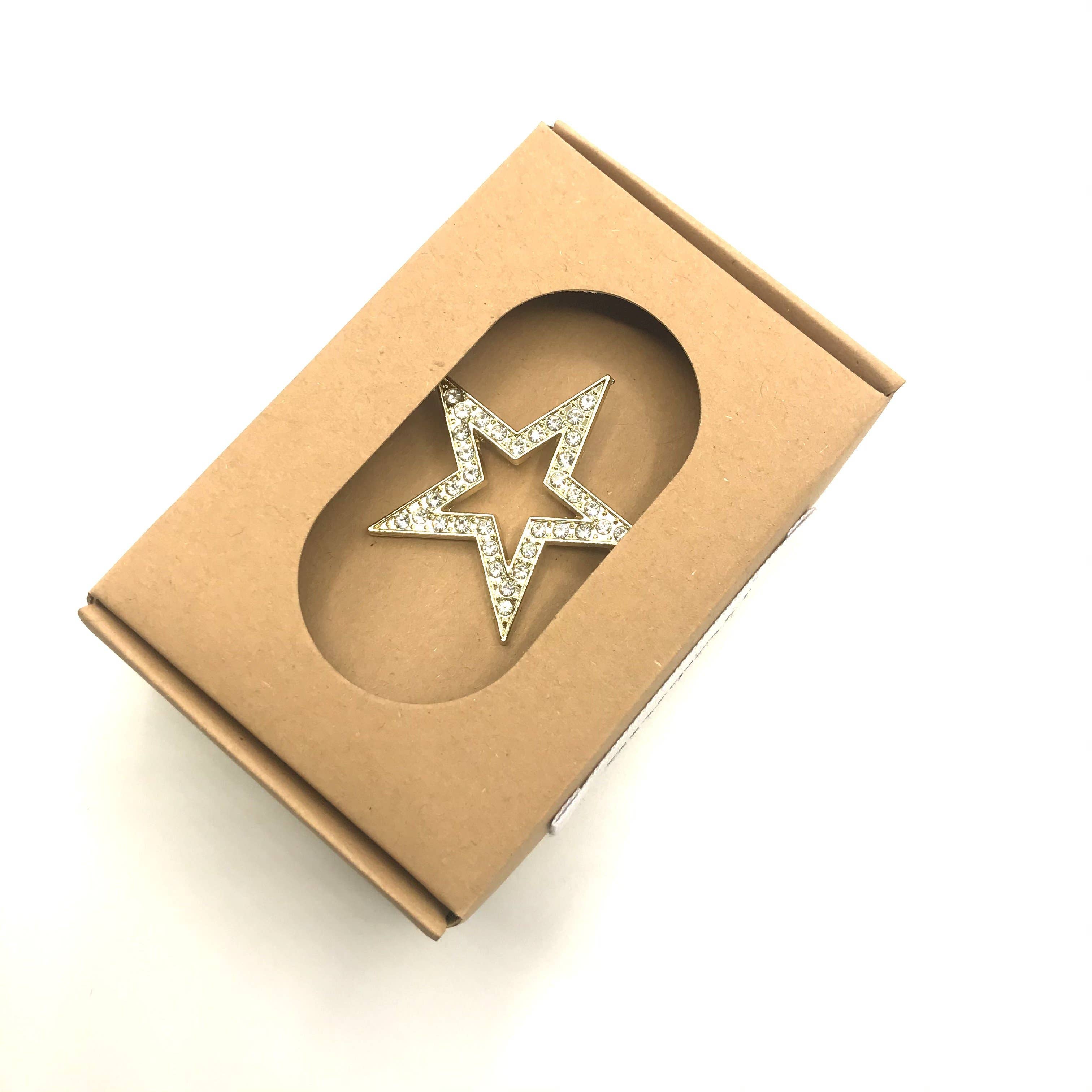 Crystal Star Pin Brooch Sixton