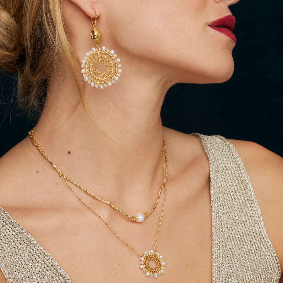 ASHIANA LONDON | Bluebell Choker Freshwater Pearl Gold Necklace