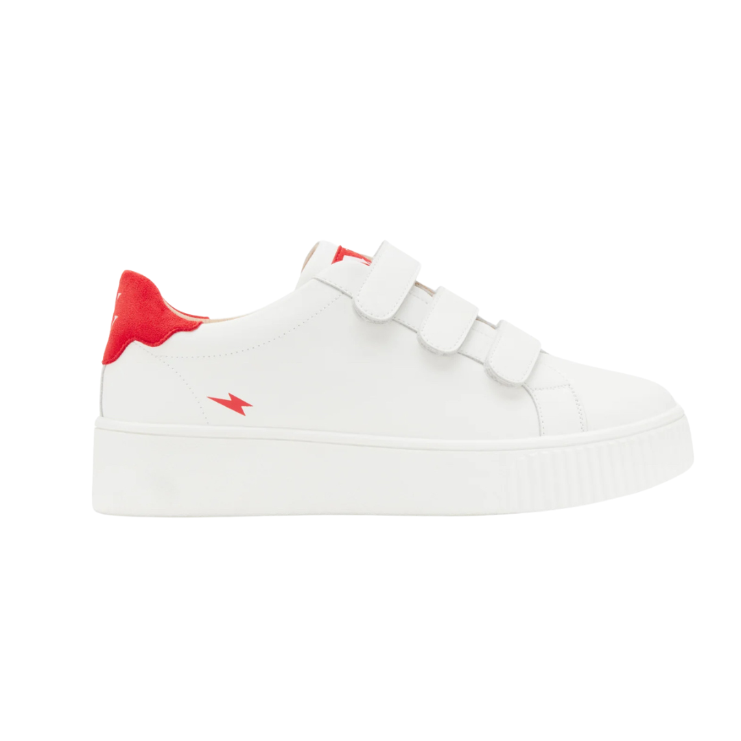 VANESSA WU | Solange White and Red Storm Trainers with Velcro