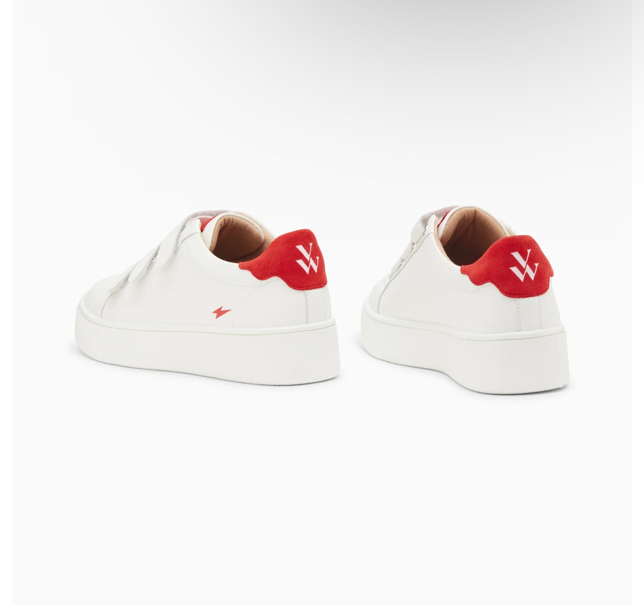 VANESSA WU | Solange White and Red Storm Trainers with Velcro