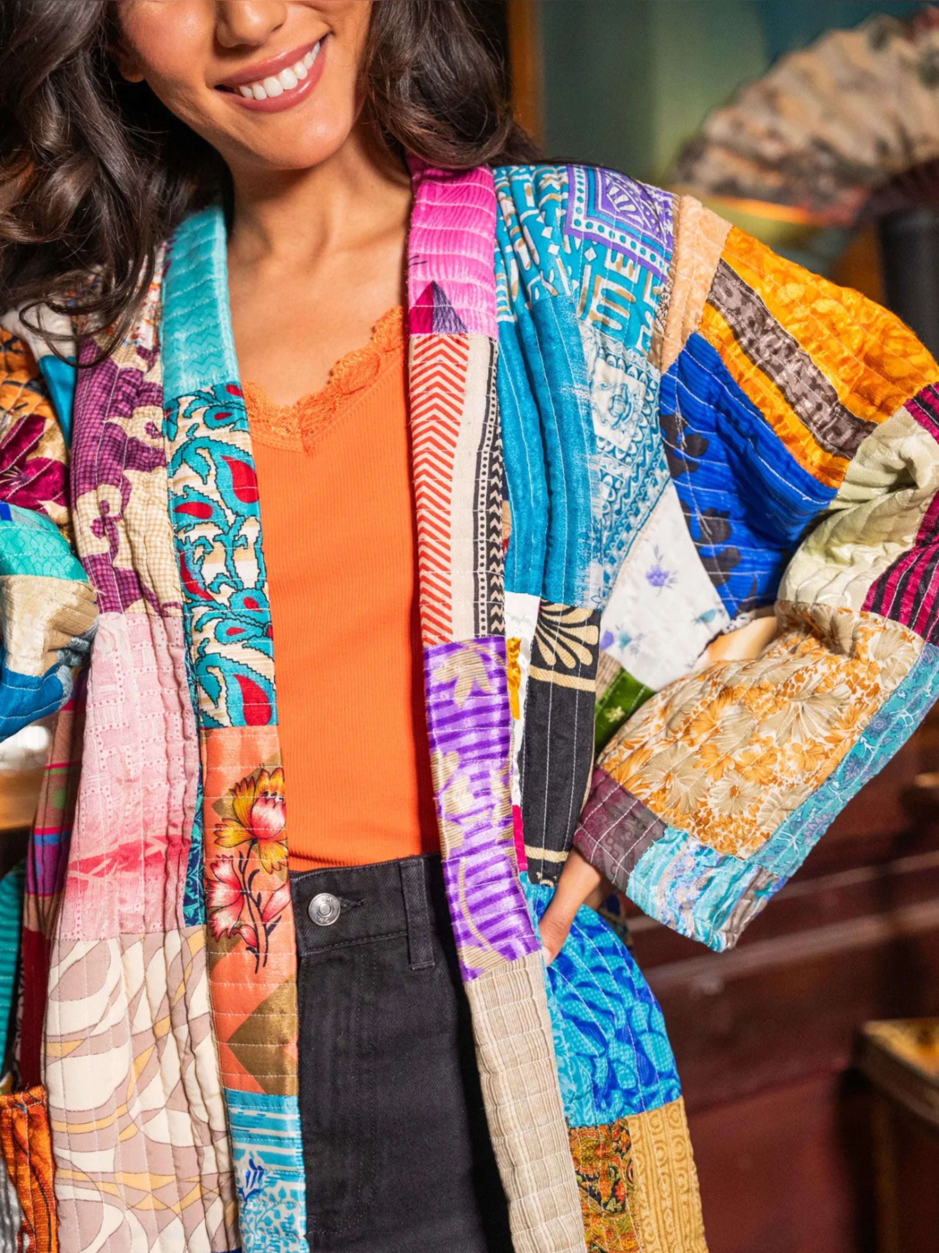 Jaipur Patchwork Tie Waist Jacket