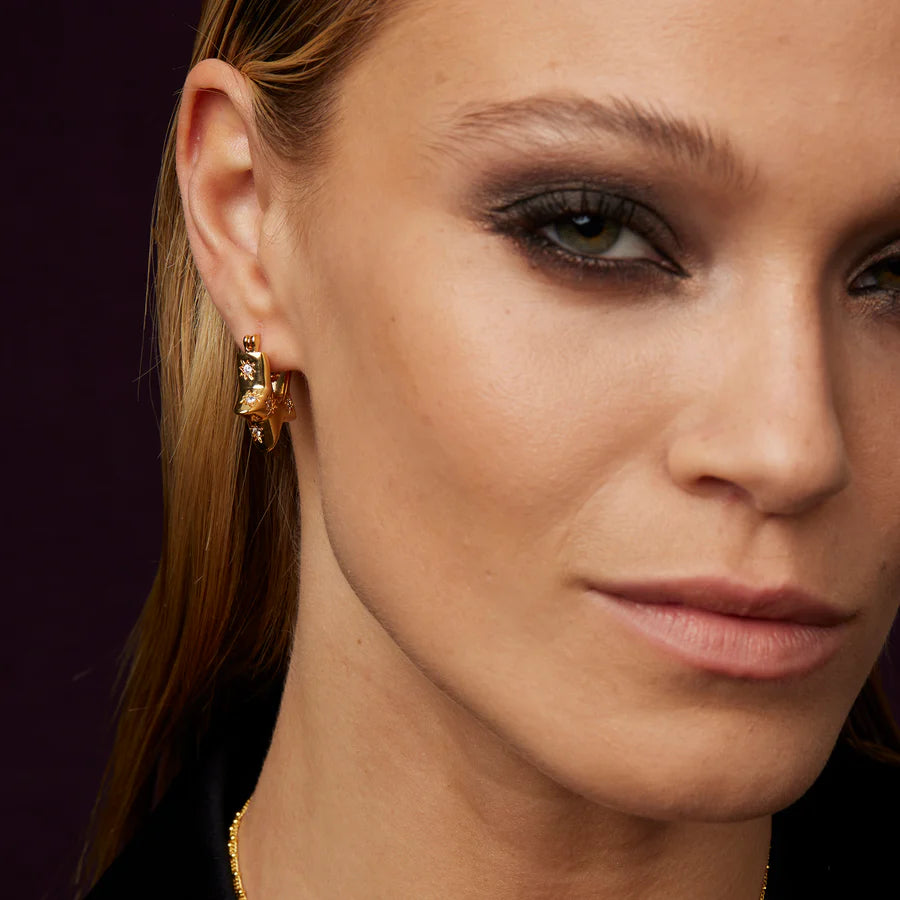 ASHIANA London | Remy Gold Star Hoop Earrings