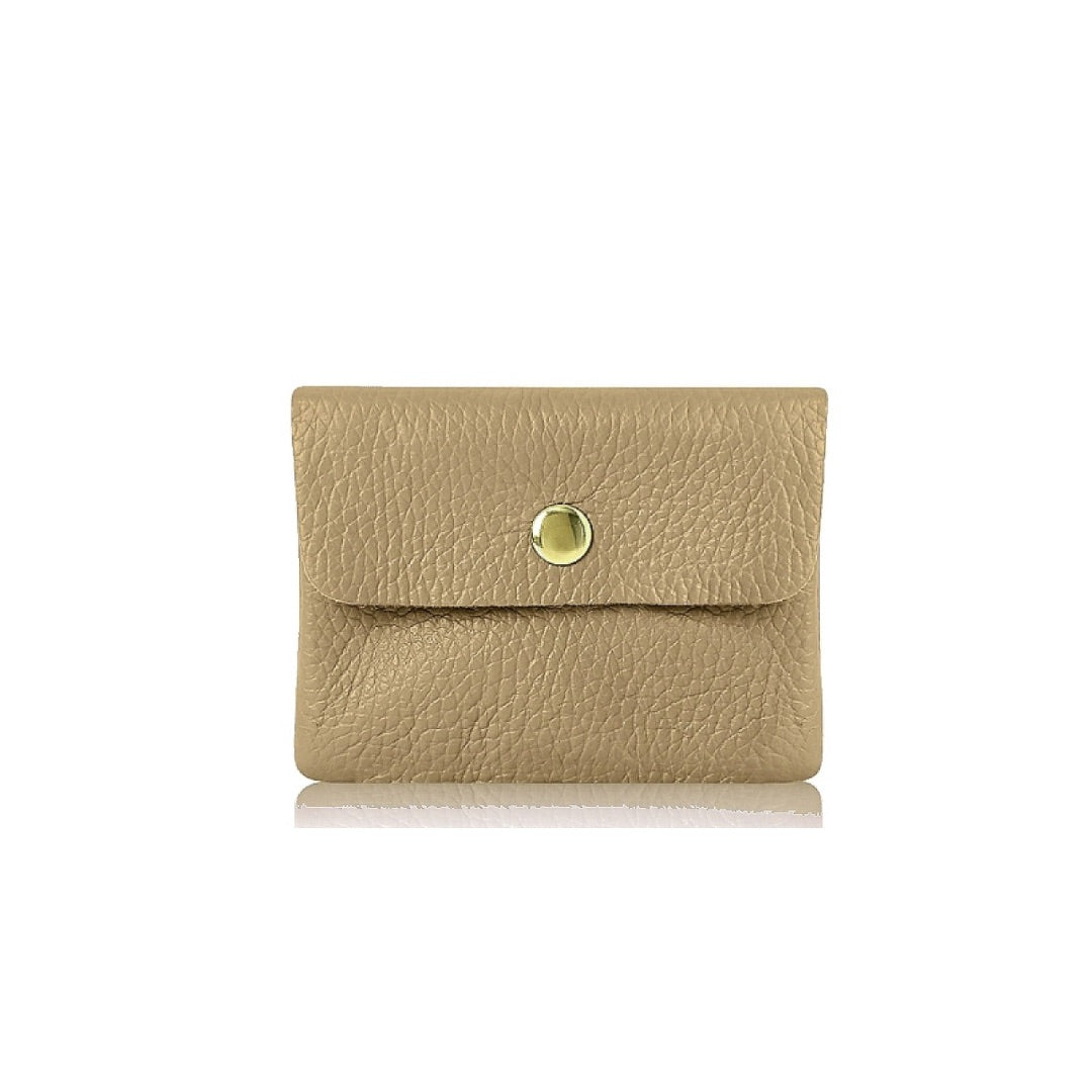 taupe leather coin purse