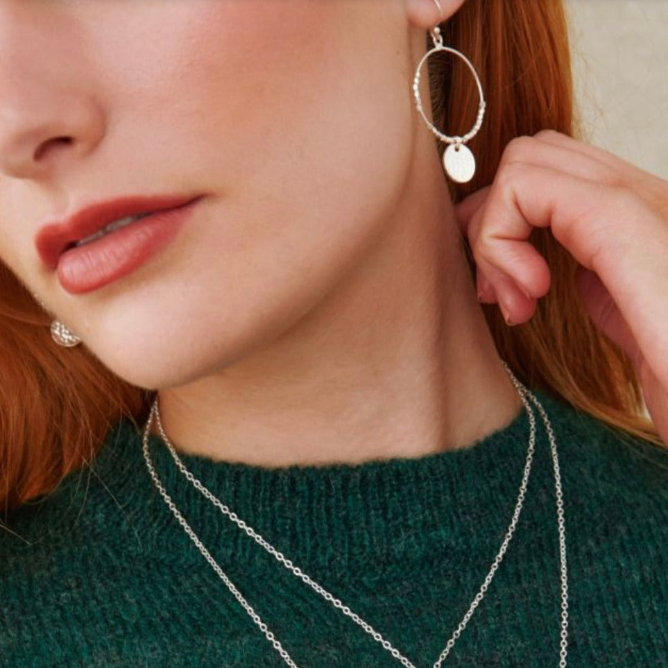 Silver Dominique Mini Hoop Earrings