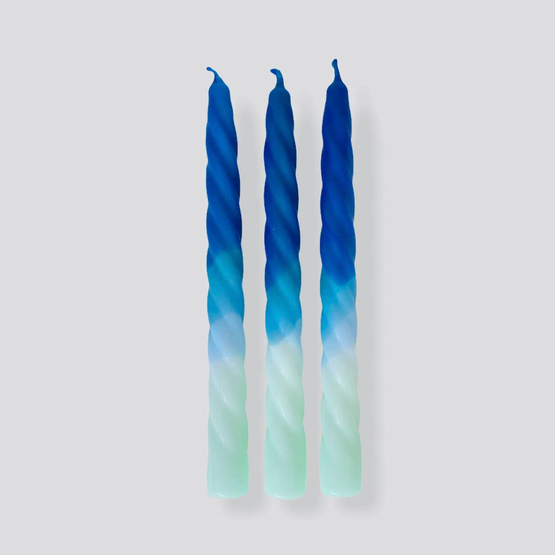 Pink Stories Dip Dye Twisted Dinner Candles Blue